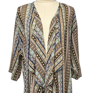 LuLaRoe Geometric Chiffon Cascading Shirley Kimono Size Medium‎ lc112
